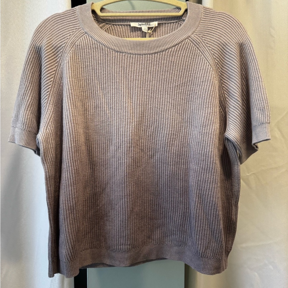 Splendid Purple Short Sleeve Sweater Top